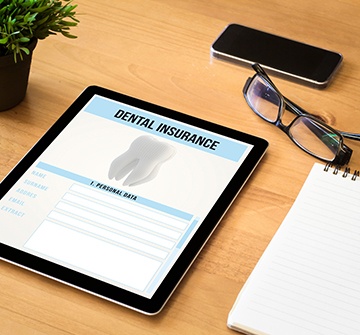 a close-up of a dental insurance form