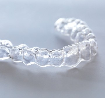 Closeup of clear aligner